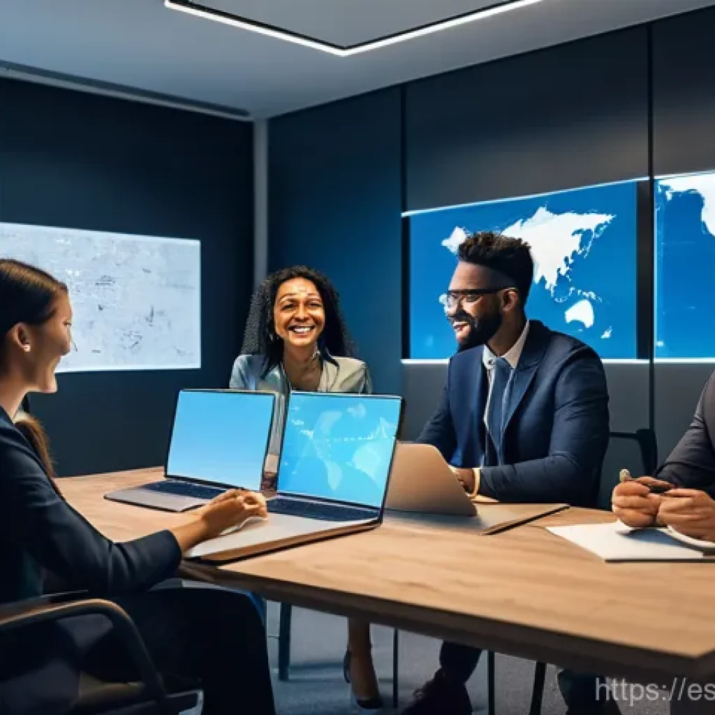 협력적 창의성의 언어적 커뮤니케이션 전략 - **Prompt for "Global Connectivity in Remote Collaboration":**
"A vibrant and diverse group of si...