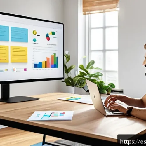 Home 32 협력적 창의성을 위한 디지털 도구 활용법 - A modern remote creative team collaborating energetically via digital platforms in a bright, spaciou...